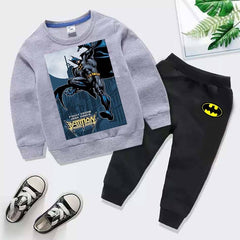 Kids Batman Printed Sweat-Shirt Style 2-Pcs Winter Track-Suit.