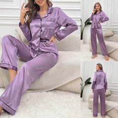 Imported Regular Style 2-Pcs Silk Nightsuit. D-10