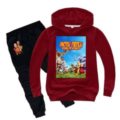 Kids Printed Motu Patlu Printed Hoodie Style Winter 2-Pcs Winter Track-Suit.