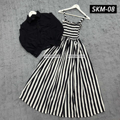 Short Koti & Printed Smoky Maxi Style Western 2-Pcs Stiched Suit.