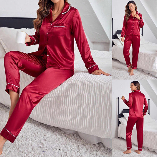 Imported Regular Style 2-Pcs Silk Nightsuit. D-10