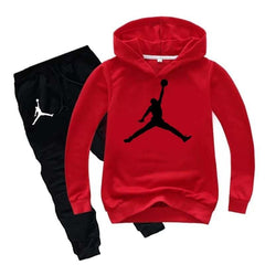 Kids Jordan Printed Pull-Over Hoodie Style 2-Pcs Winter Track-Suit.