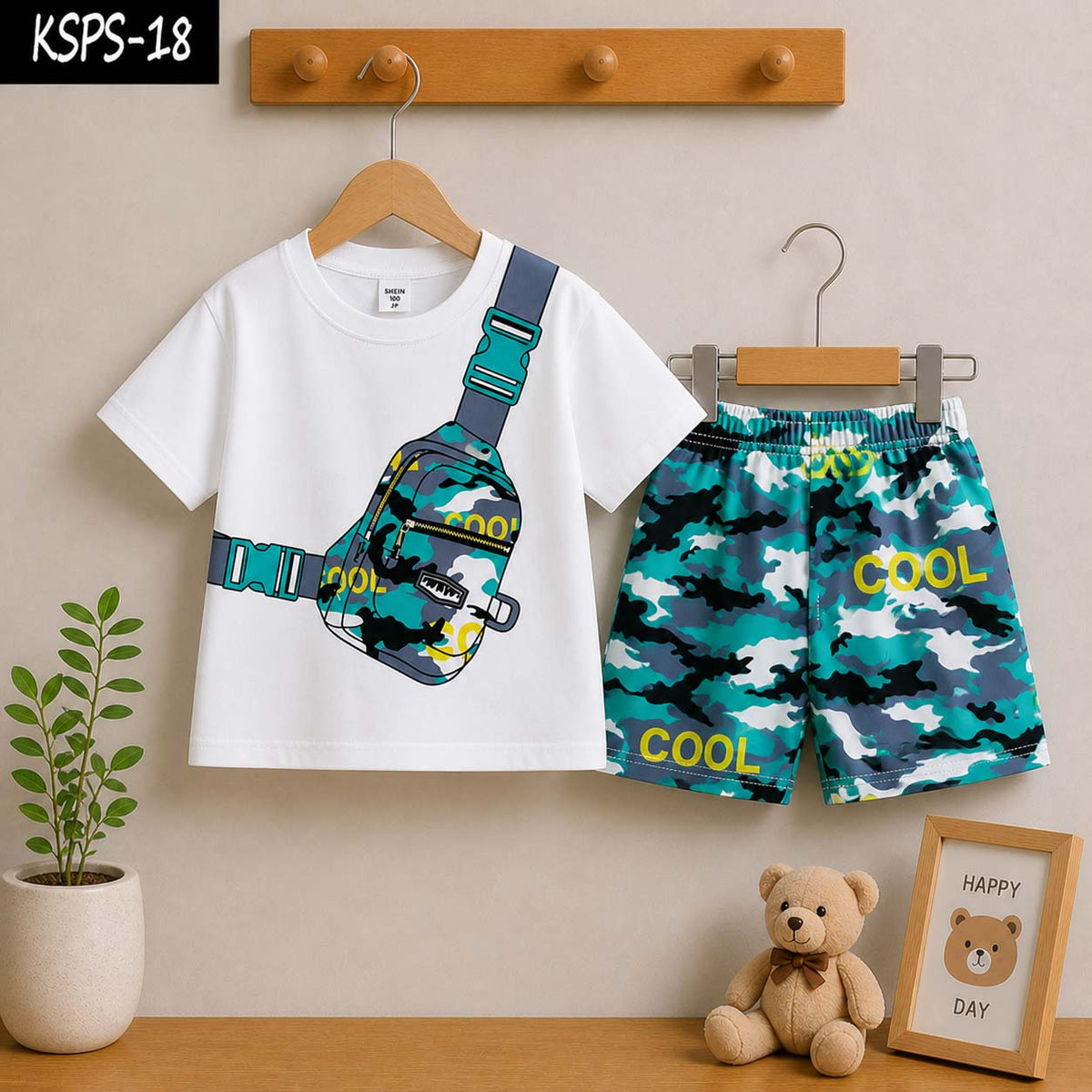 Kid's Funky Printed 2-Pcs Summer Suit. KSPS-18
