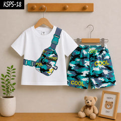 Kid's Funky Printed 2-Pcs Summer Suit. KSPS-18