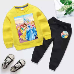 Kids Barbie Doll Printed Sweat-Shirt Style 2-Pcs Winter Track-Suit.