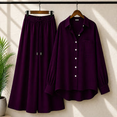Alenza Cotton Western Shirt Style 2-Pcs Stiched Co-Ord Set.