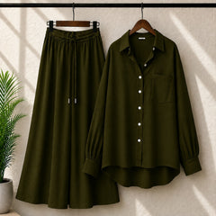 Alenza Cotton Western Shirt Style 2-Pcs Stiched Co-Ord Set.