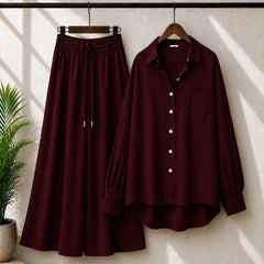 Alenza Cotton Western Shirt Style 2-Pcs Stiched Co-Ord Set.