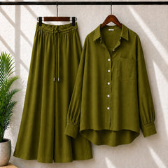 Alenza Cotton Western Shirt Style 2-Pcs Stiched Co-Ord Set.