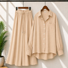 Alenza Cotton Western Shirt Style 2-Pcs Stiched Co-Ord Set.