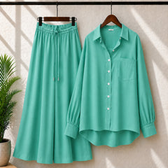 Alenza Cotton Western Shirt Style 2-Pcs Stiched Co-Ord Set.