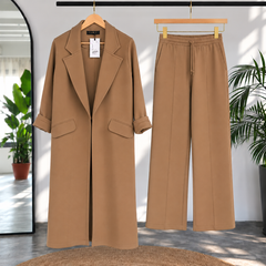 Long Trench Coat Style 2-Pcs Winter Co-Ord Set. WWTS-08 V2