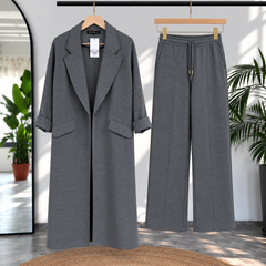 Long Trench Coat Style 2-Pcs Winter Co-Ord Set. WWTS-08 V2