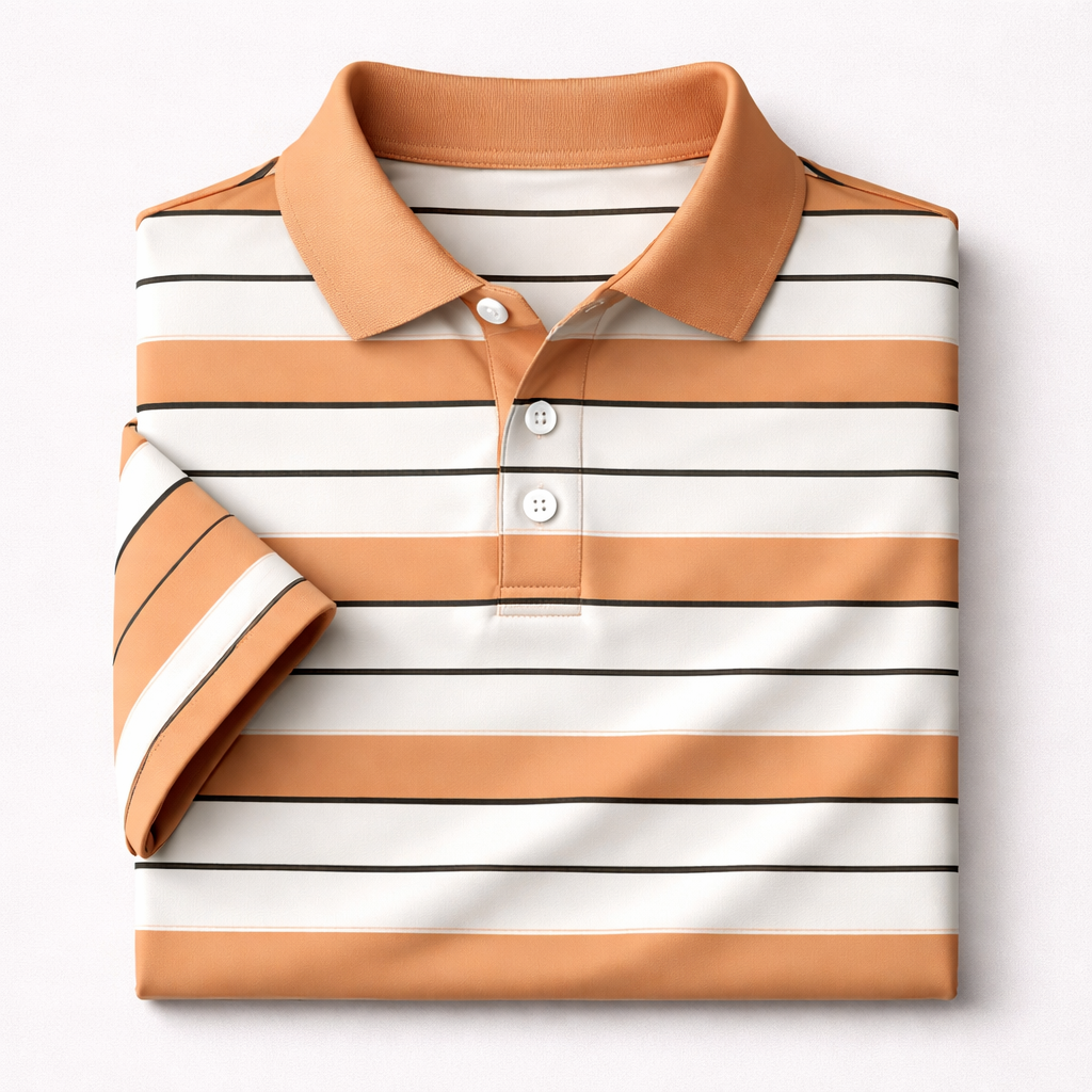 Dry-Fit 3D Stripe Printed Style Half-Sleeve Polo Summer Tshirt. MS3DP-109 V2