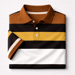 Dry-Fit 3D Stripe Printed Style Half-Sleeve Polo Summer Tshirt. MS3DP-110 V2