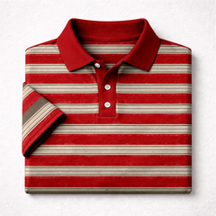 Dry-Fit 3D Stripe Printed Style Half-Sleeve Polo Summer Tshirt. MS3DP-102 V2