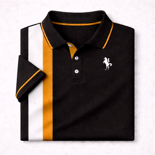 Dry-Fit 3D Stripe Printed Style Half-Sleeve Polo Summer Tshirt. MS3DP-12 V2