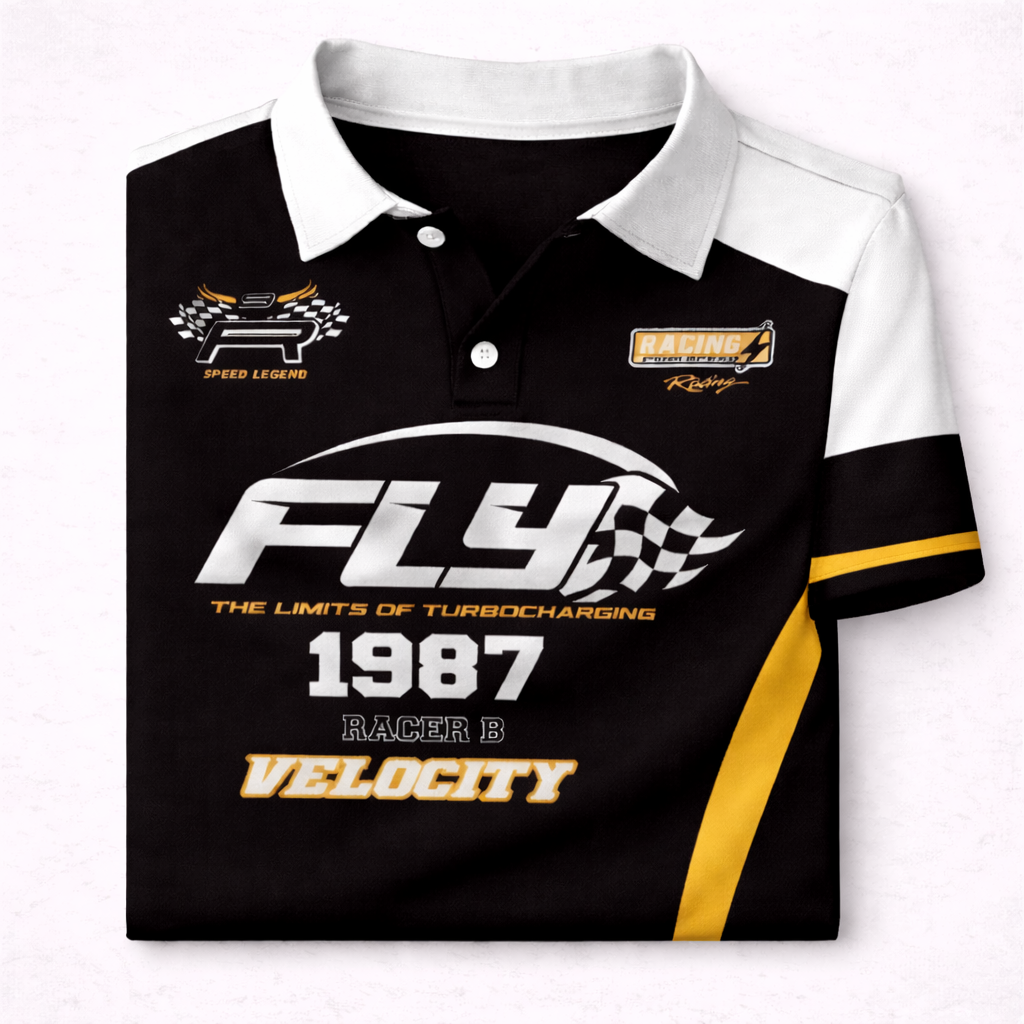 Dry-Fit 3D FLY-1987 Printed Style Half-Sleeve Polo Summer Tshirt. MS3DP-17 V2
