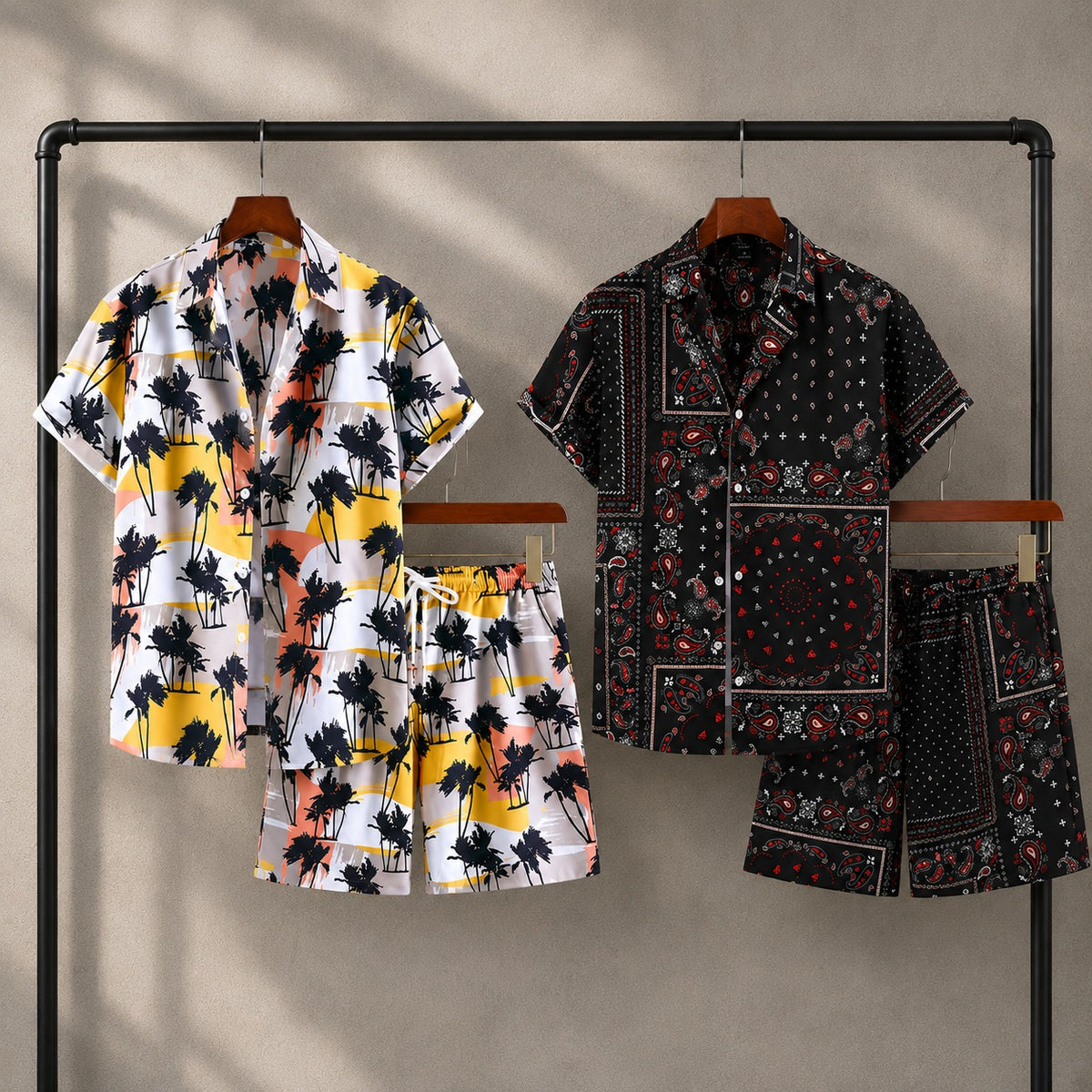 Bundle Of 2 All-Over 3D Printed Dry-Fit 2-Pcs Summer Suit. MS3D-16+31