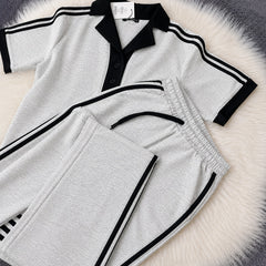 Contrast Collar Style Western 2-Pcs Summer Dry-Fit Tracksuit For Her. WSTS-01