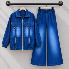 Arivon 4-Pocket Cargo Style Denim 2-Pcs Winter Co-Ord Set. WWTS-41 V3