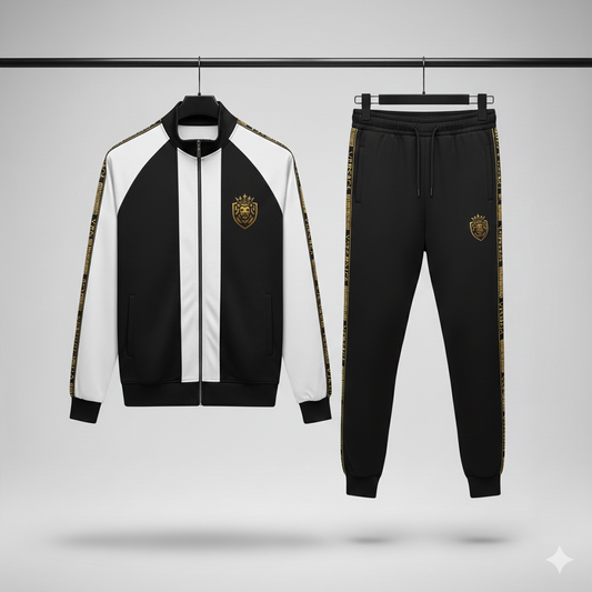 Lion Printed Patch-Work Jacket Style 2-Pcs Winter Tracksuit. D-22 V2