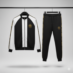 Lion Printed Patch-Work Jacket Style 2-Pcs Winter Tracksuit. D-22 V2