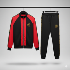 Lion Printed Patch-Work Jacket Style 2-Pcs Winter Tracksuit. D-22 V2