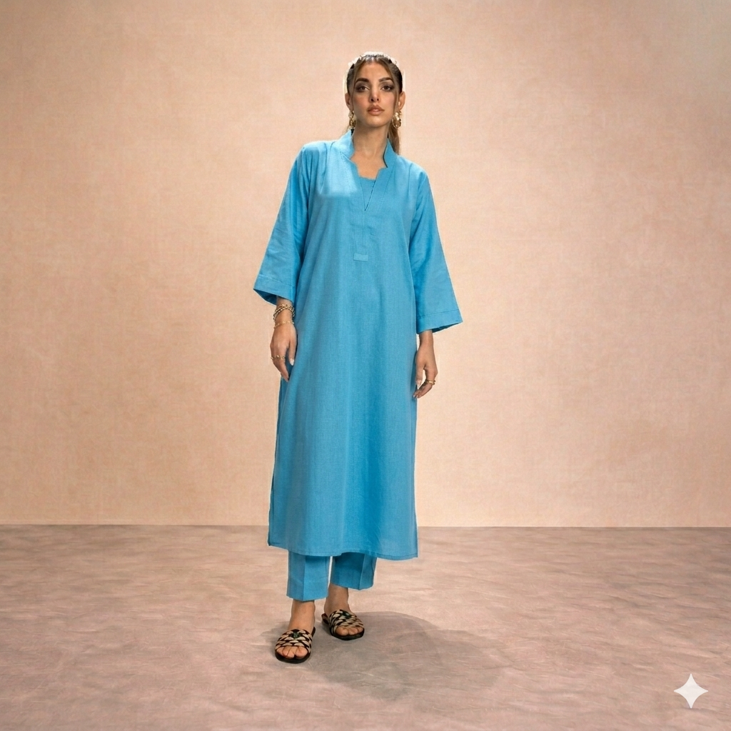 Arizona Long Length Cross Neck Style 2-Pcs Stiched Suit.