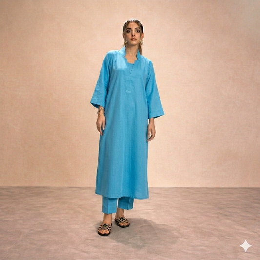 Arizona Long Length Cross Neck Style 2-Pcs Stiched Suit.