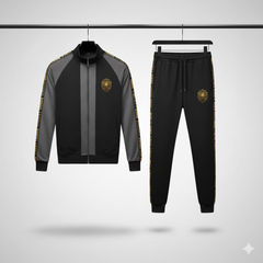 Lion Printed Patch-Work Jacket Style 2-Pcs Winter Tracksuit. D-22 V2