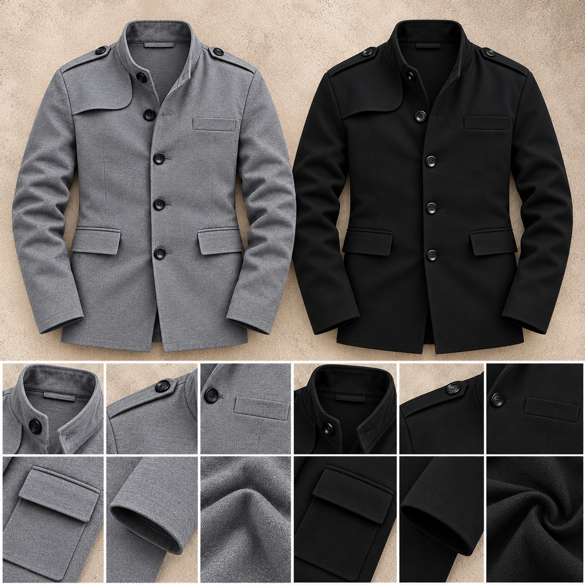Bundle Of 2 Collar Style Casual Winter Fleece Coat. MWJ-407 V4