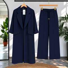 Long Trench Coat Style 2-Pcs Winter Co-Ord Set. WWTS-08 V2
