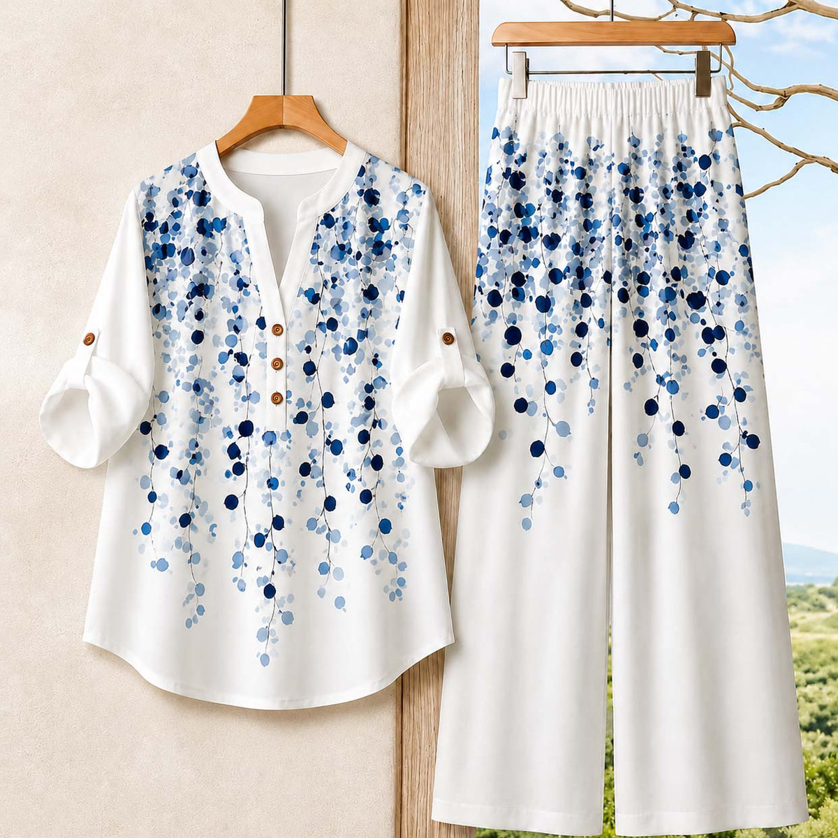 Binara Printed Western Shirt Style 2-Pcs Stiched Co-Ord Set. PCS-05