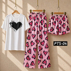 Funky Printed 3-Pcs Summer Launge & Night Wear Suit.