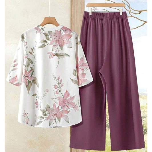 Binara Printed Western Shirt Style 2-Pcs Stiched Co-Ord Set. PCS-01