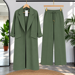 Long Trench Coat Style 2-Pcs Winter Co-Ord Set. WWTS-08 V2