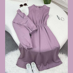 Drop Shoulder Short Jacket Maxi Style 2-Pcs Winter Co-Ord Set. WWTS-15 V2