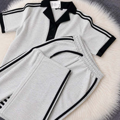 Contrast Collar Style Western 2-Pcs Summer Dry-Fit Tracksuit For Her. WSTS-01
