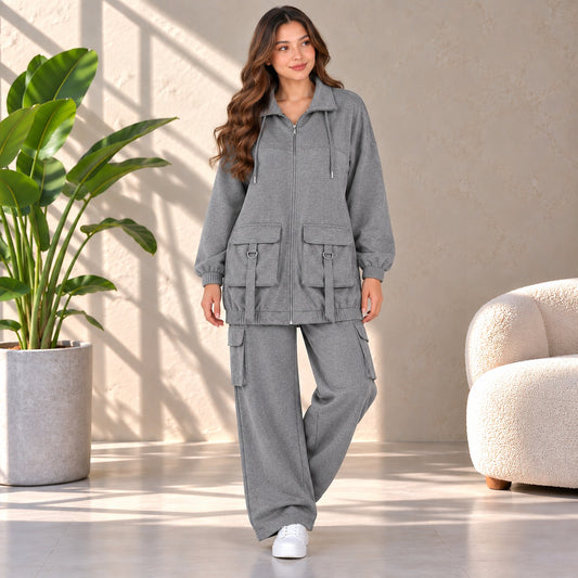 Oxfona 6-Pocket Cargo Style 2-Pcs Winter Co-Ord Set. WWTS-17