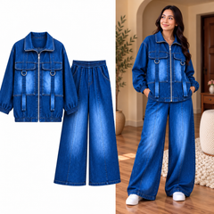 Arivon 4-Pocket Cargo Style Denim 2-Pcs Winter Co-Ord Set. WWTS-41 V2