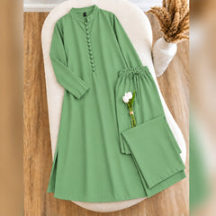Karizma Solid Long Shirt & Plazo Style 2-Pcs Stiched Co-Ord Set. V2