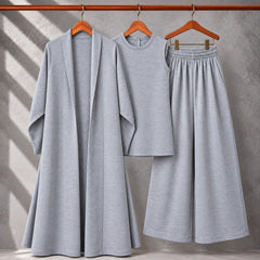 Long Gown Style 3-Pcs Winter Co-Ord Suit. WWTS-13 V2