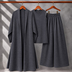 Long Gown Style 3-Pcs Winter Co-Ord Suit. WWTS-13 V2