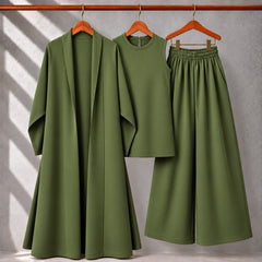 Long Gown Style 3-Pcs Winter Co-Ord Suit. WWTS-13 V2