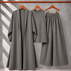 Long Gown Style 3-Pcs Winter Co-Ord Suit. WWTS-13 V2