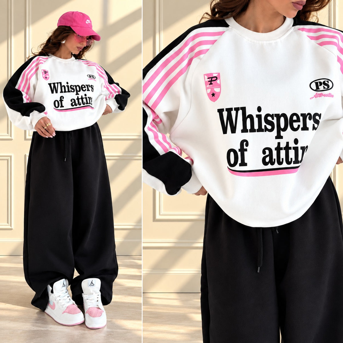 WOA Baggy Printed Style Premium Quality Winter 2-Pcs Tracksuit For Her. WWTS-57 V4