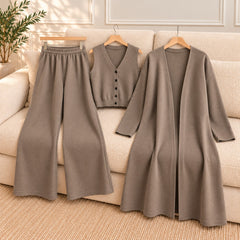 Long Gown Style 3-Pcs Winter Co-Ord Suit. WWTS-26 V2