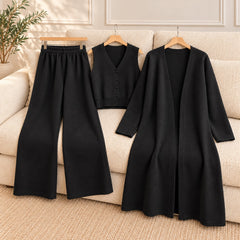 Long Gown Style 3-Pcs Winter Co-Ord Suit. WWTS-26 V2