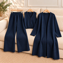 Long Gown Style 3-Pcs Winter Co-Ord Suit. WWTS-26 V2